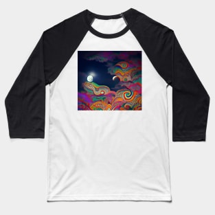 Psychedelic Night Sky Baseball T-Shirt